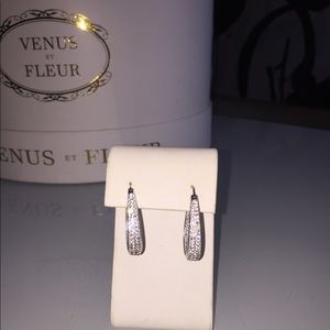 Sterling Silver Crystal Inside - Out Hoop Earrings